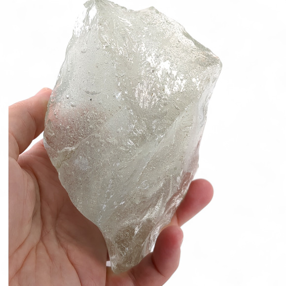 Clear Art Glass Cullet Glowing Manganese Translucent Slag Glass #4GX73 - Picture 6 of 7